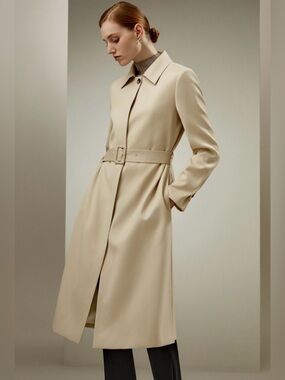 LilySilk  brand new wool + silk trench coat